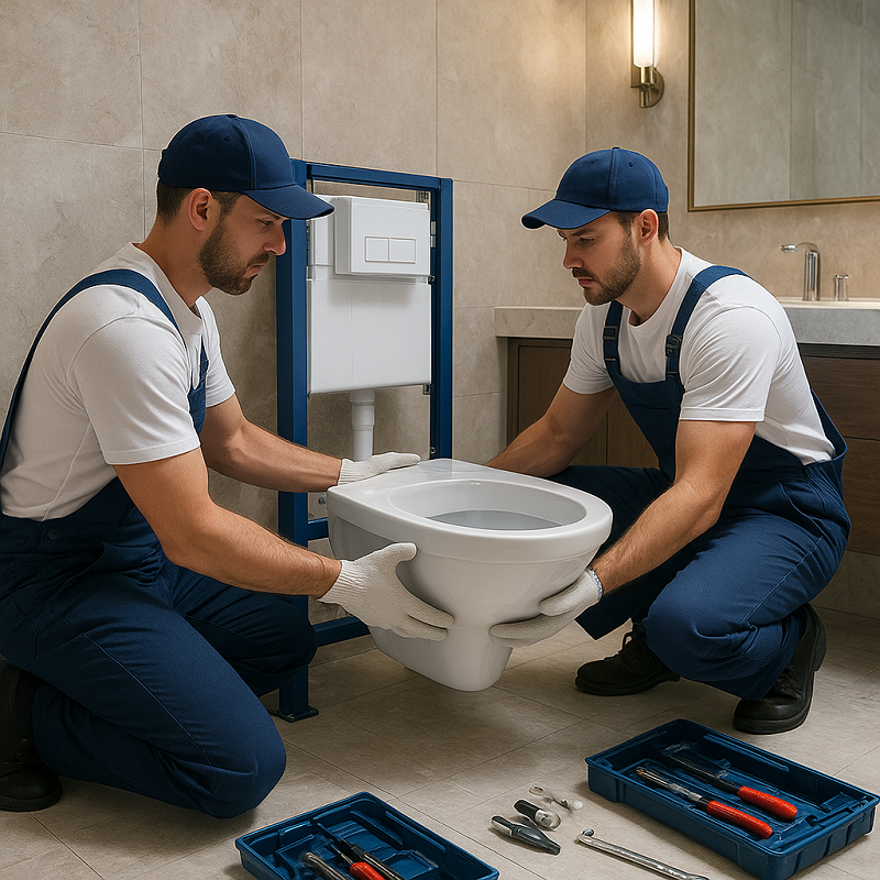 Installation scenarios of wall-mounted toilets in commercial hotels